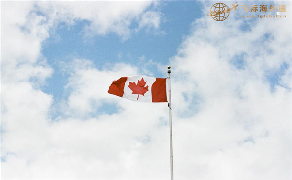 加拿大国旗在空中飘扬