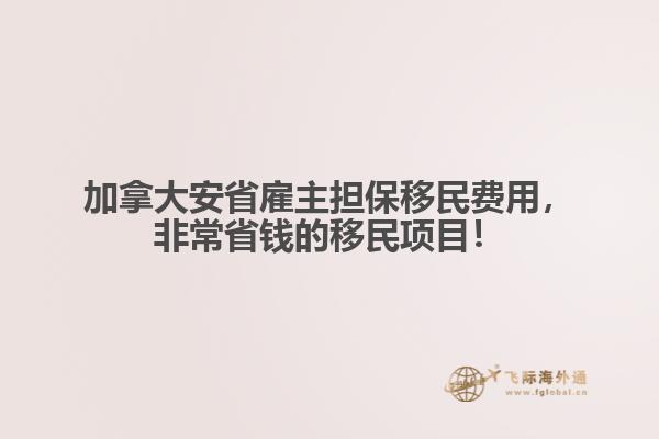 加拿大安省雇主担保移民费用,非常省钱的移民项目!