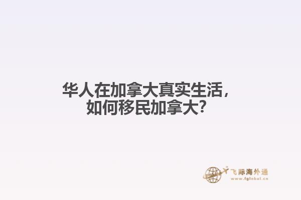 华人在加拿大真实生活,如何移民加拿大?