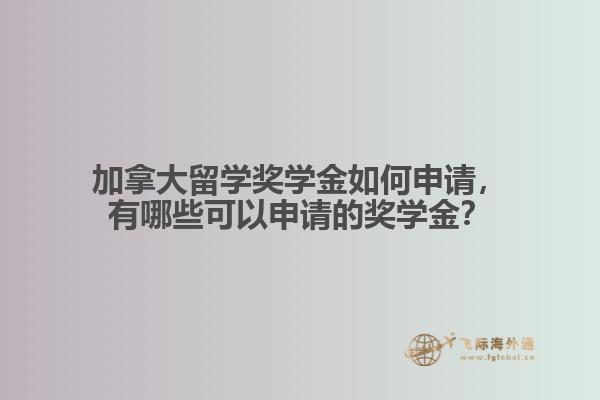 加拿大留学奖学金如何申请，有哪些可以申请的奖学金？