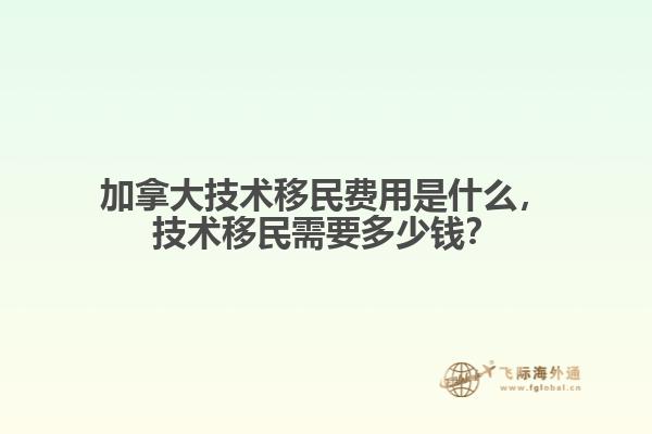 加拿大技术移民费用是什么