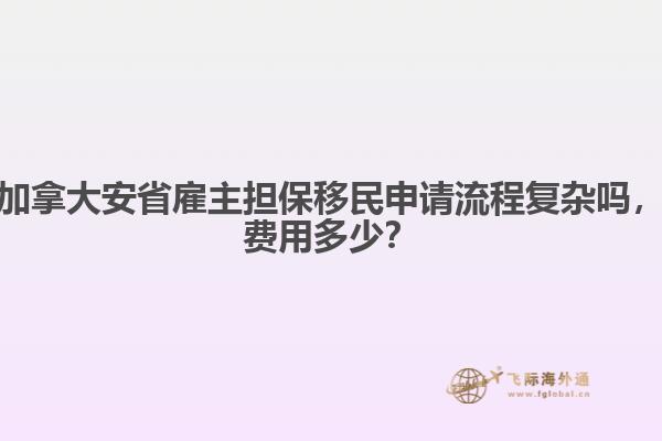 加拿大安省雇主担保移民申请流程复杂吗,费用多少?