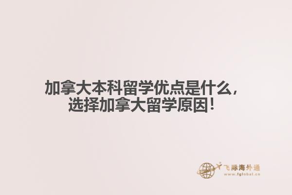 加拿大本科留学优点是什么