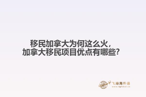 加拿大移民项目优点有哪些