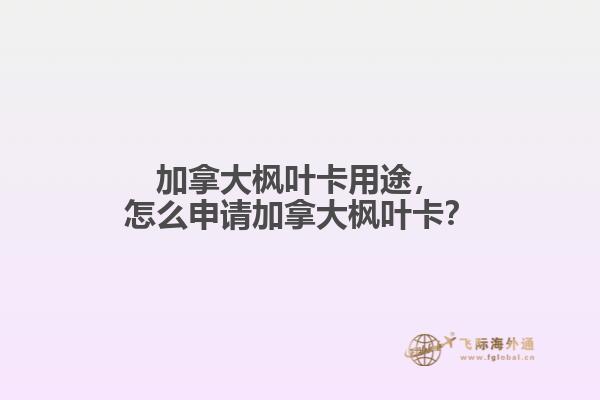 加拿大枫叶卡用途，怎么申请加拿大枫叶卡？