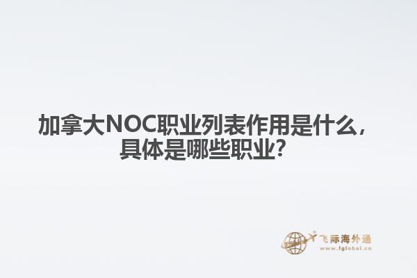 加拿大NOC职业列表作用是什么，具体是哪些职业？