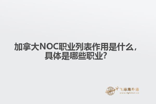 加拿大NOC职业列表作用是什么,具体是哪些职业?
