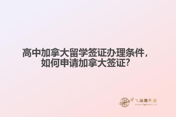 高中加拿大留学签证办理条件