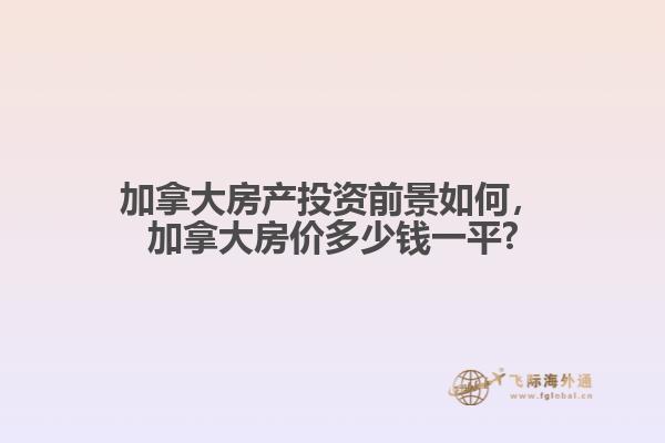 加拿大房产投资前景如何，加拿大房价多少钱一平?