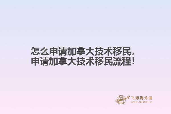 怎么申请加拿大技术移民