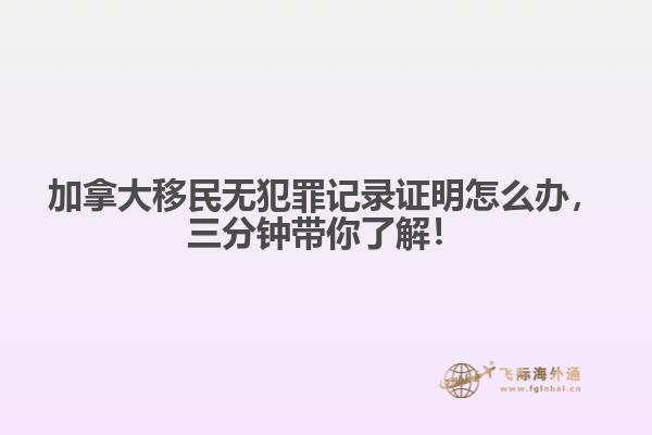 加拿大移民无犯罪记录证明怎么办,三分钟带你了解!