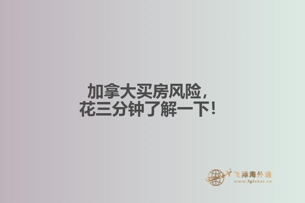 加拿大买房风险,花三分钟了解一下!