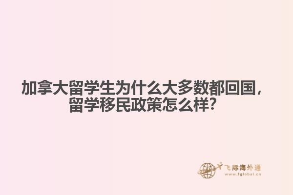 加拿大留学生为什么大多数都回国,留学移民政策怎么样?
