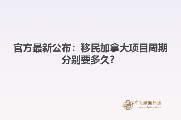 移民加拿大项目周期分别要多久