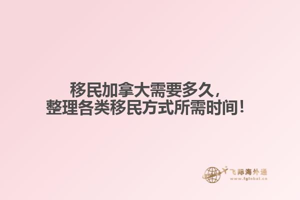 移民加拿大需要多久,整理各类移民方式所需时间!