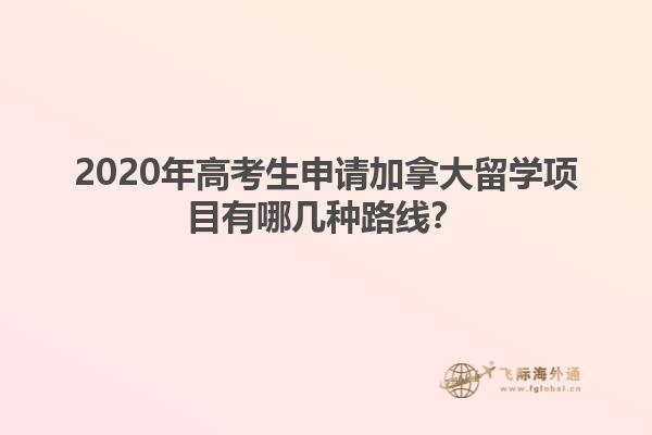 2020年高考生申请加拿大留学项目有哪几种路线？