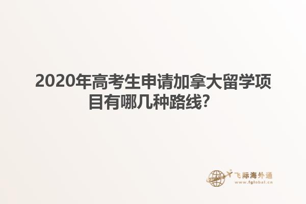 2020年高考生申请加拿大留学项目有哪几种路线?