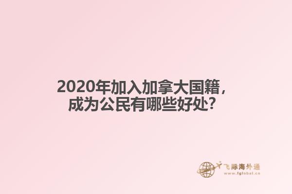 2020年加入加拿大国籍，成为公民有哪些好处？