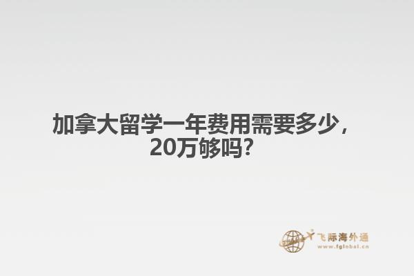 加拿大留学一年费用需要多少，20万够吗？