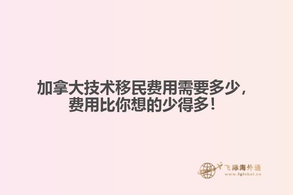 加拿大技术移民费用需要多少,费用比你想的少得多!
