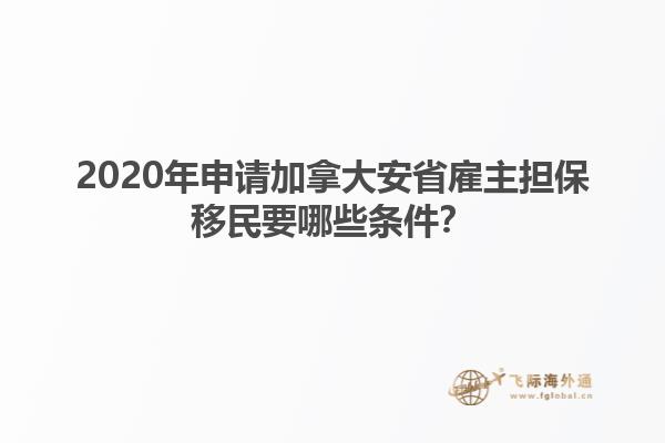 2020年申请加拿大安省雇主担保移民要哪些条件