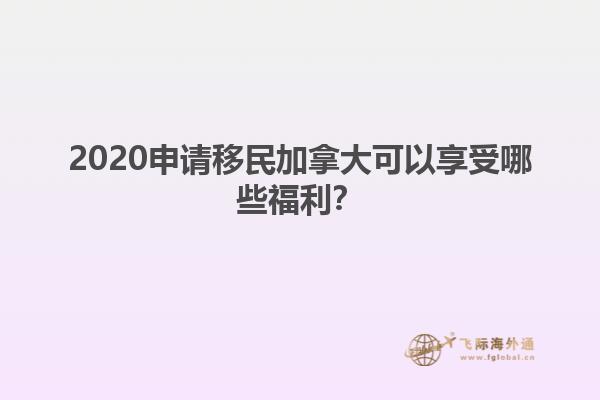 2020申请移民加拿大可以享受哪些福利？