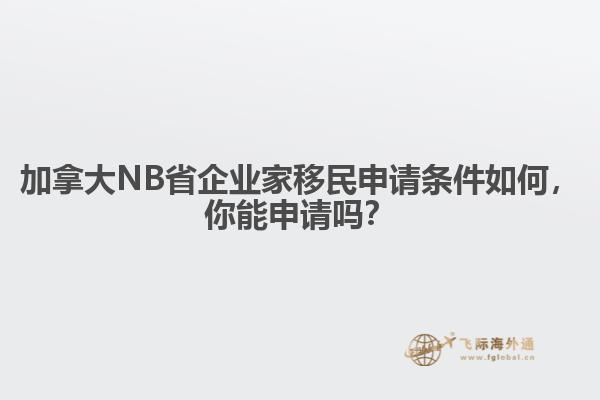 加拿大NB省企业家移民申请条件如何，你能申请吗？