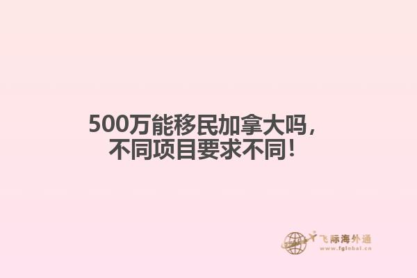 500万能移民加拿大吗，不同项目要求不同！