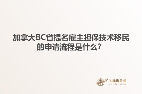 加拿大BC省提名雇主担保技术移民的申请流程是什么？