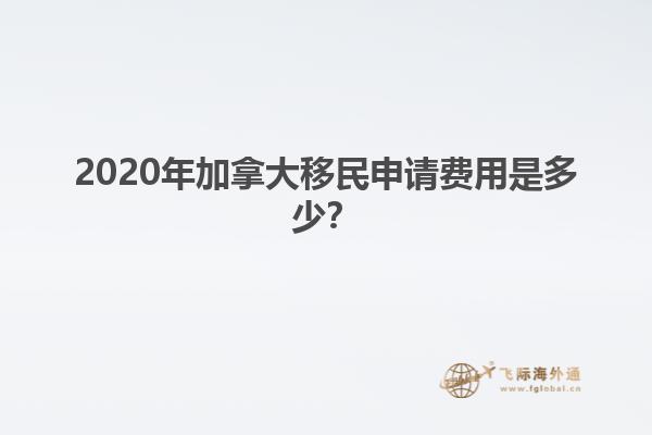 2020年加拿大移民申请费用是多少？