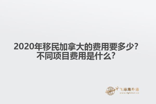 2020年移民加拿大的费用要多少？不同项目费用是什么？