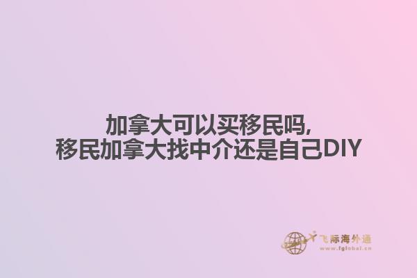 加拿大可以买移民吗,移民加拿大找中介还是自己DIY