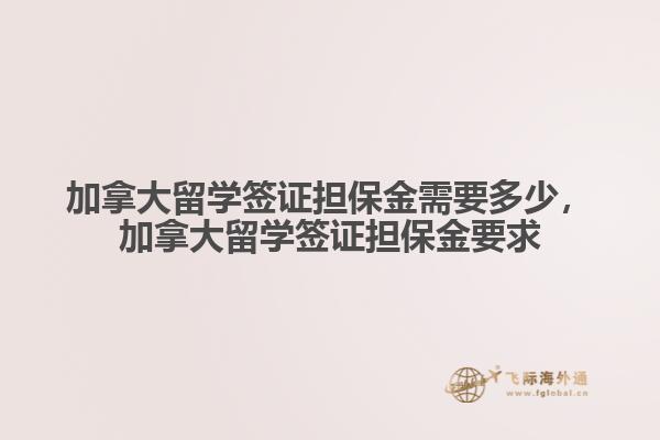 加拿大留学签证担保金需要多少，加拿大留学签证担保金要求