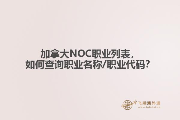 加拿大NOC职业列表，如何查询职业名称/职业代码？