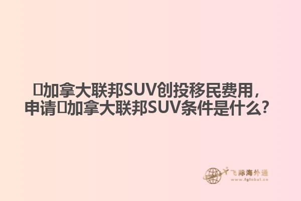 ​加拿大联邦SUV创投移民费用，申请​加拿大联邦SUV条件是什么？