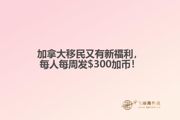 加拿大移民又有新福利，每人每周发$300加币！