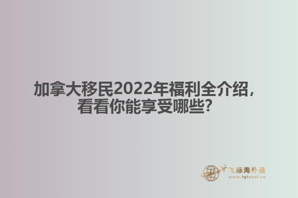 加拿大移民2022年福利全介绍
