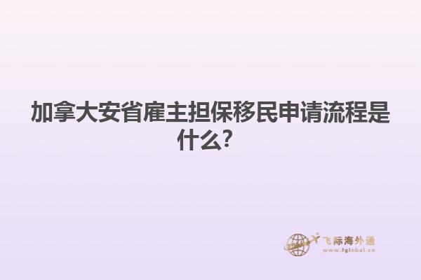 加拿大安省雇主担保移民申请流程是什么？