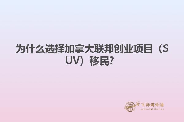 为什么选择加拿大联邦创业项目（SUV）移民？