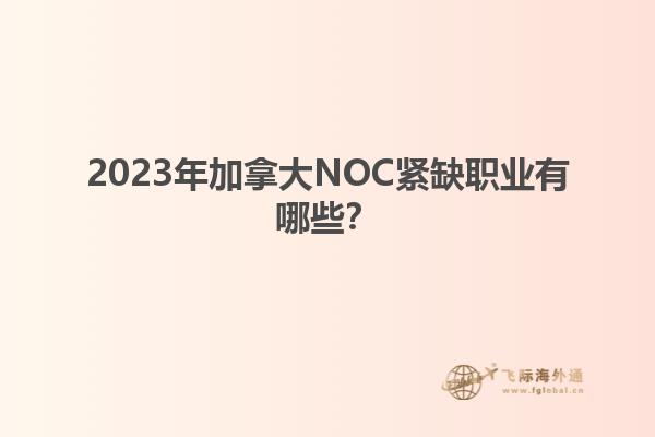 2023年加拿大NOC紧缺职业有哪些？