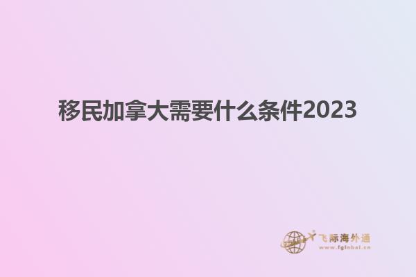 移民加拿大需要什么条件2023