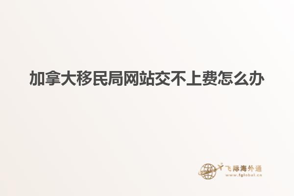加拿大移民局网站交不上费怎么办