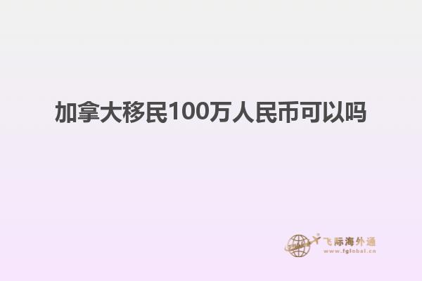 加拿大移民100万人民币可以吗
