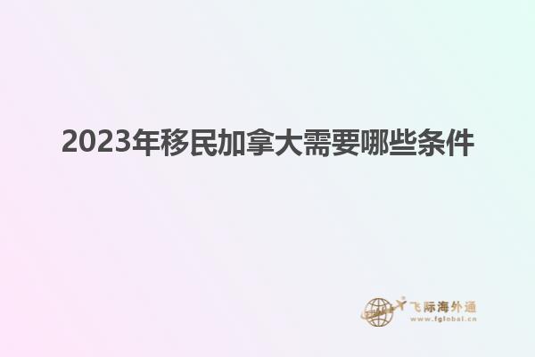 2023年移民加拿大需要哪些条件