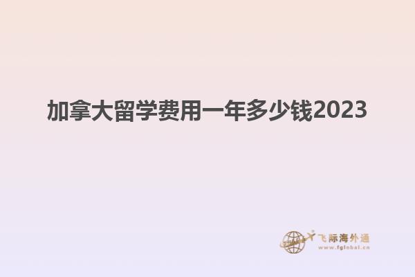 加拿大留学费用一年多少钱2023