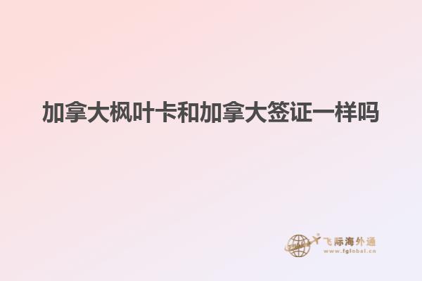 加拿大枫叶卡和加拿大签证一样吗