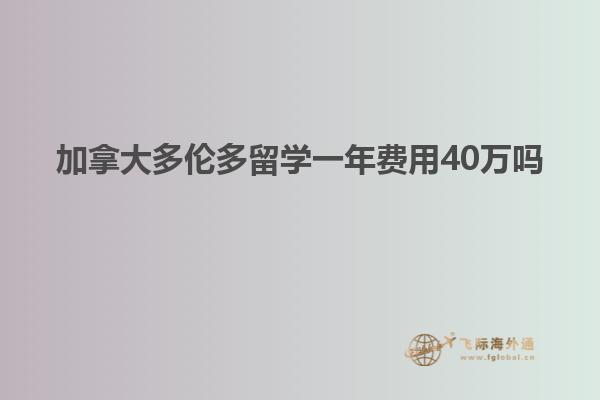 加拿大多伦多留学一年费用40万吗