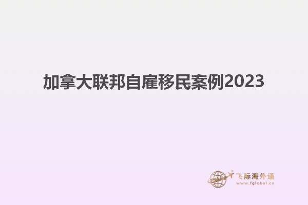 加拿大联邦自雇移民案例2023