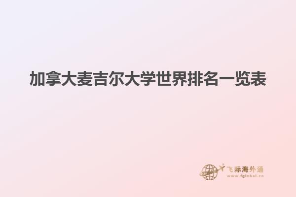 加拿大麦吉尔大学世界排名一览表