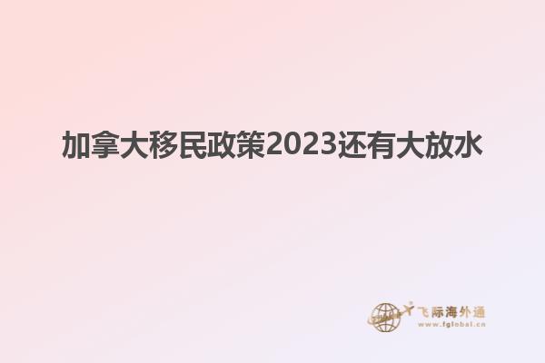 加拿大移民政策2023还有大放水